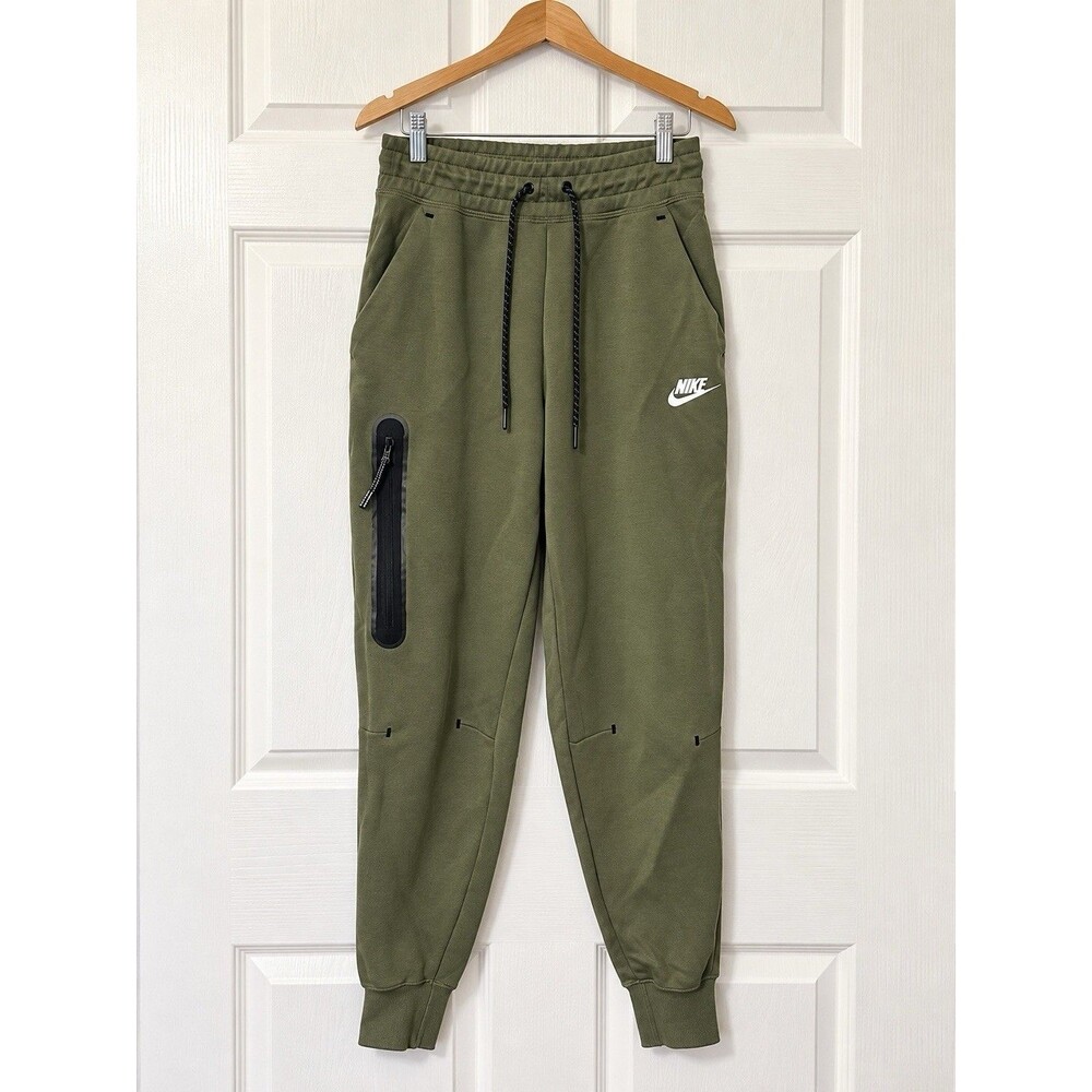 Nike Sportswear Tech Fleece Joggers XS Army Green Olive Cargo Zip Pocket
